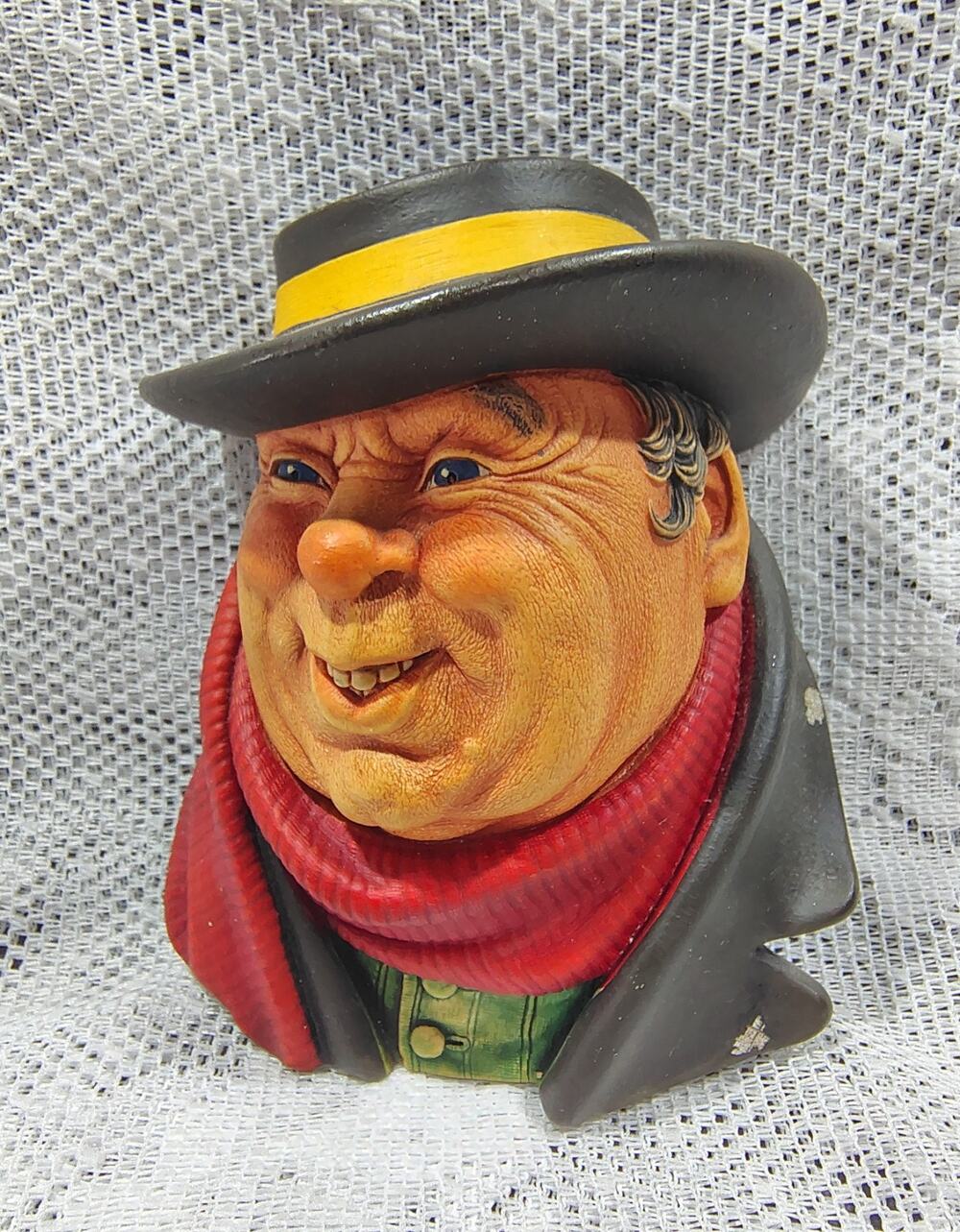 Bossons England Chalkware Colonial Man Jolly Head Face Wall Art Vintage (A)